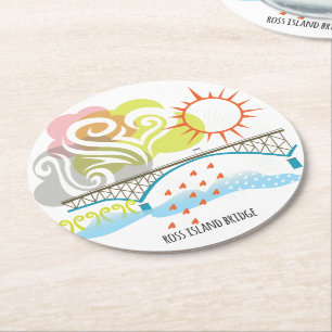 Ross-Insel-Brücken-Portland-Untersetzer Runder Pappuntersetzer