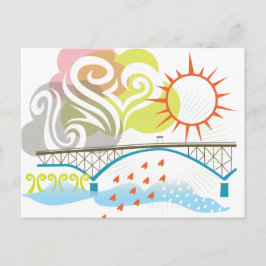 Ross Island Bridge Portland Postcard Postkarte