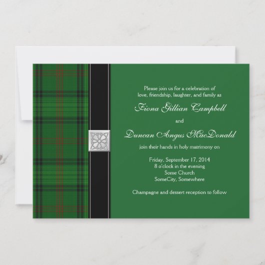 Ross Jagd Tartan Celtic Wedding Einladung (Vorderseite)