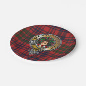 Ross Tartan & Abzeichen Pappteller (Schrägansicht)