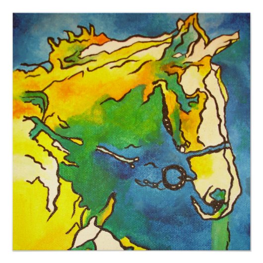 "Ross und Bridle Kontur Art" #ho Poster (Vorderseite)