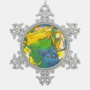 "Ross und Bridle Kontur Art" #ho Schneeflocken Zinn-Ornament