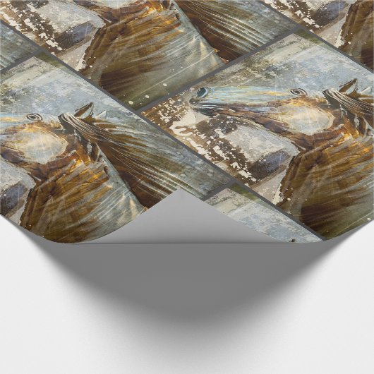 Ross Wild Mustang Country Western Cowboy Geschenkpapier (Ecke)