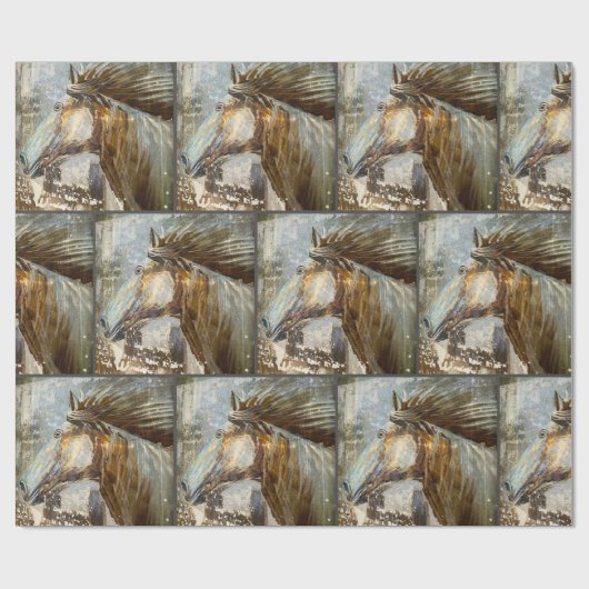 Ross Wild Mustang Country Western Cowboy Geschenkpapier (Flach)