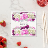 Rosse und Peonies Hochzeitspapier Napkins Serviette (Beispiel)