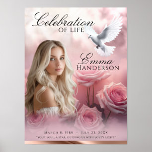 Rosse und Rose Gold Begrüßungszeichen Poster