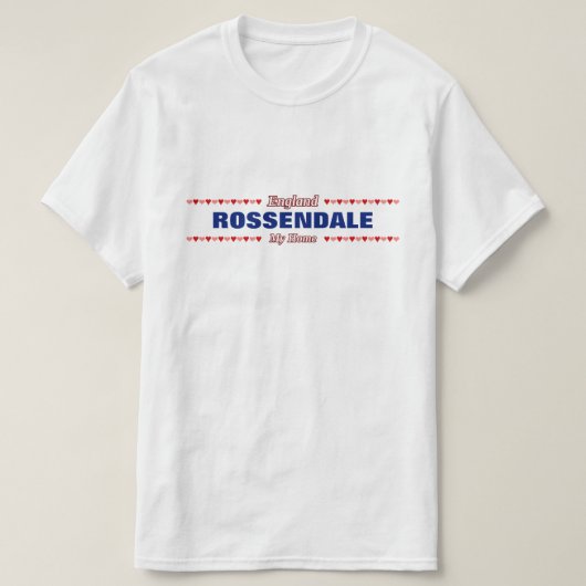 ROSSENDALE - Mein Zuhause - England; Rote u. rosa T-Shirt (Design vorne)
