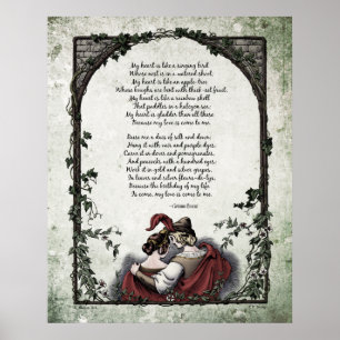 Rossetti "Liebe" viktorianische Kunst Gedicht 24x3 Poster