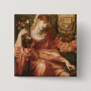 Rossetti Roman Harp Player Button