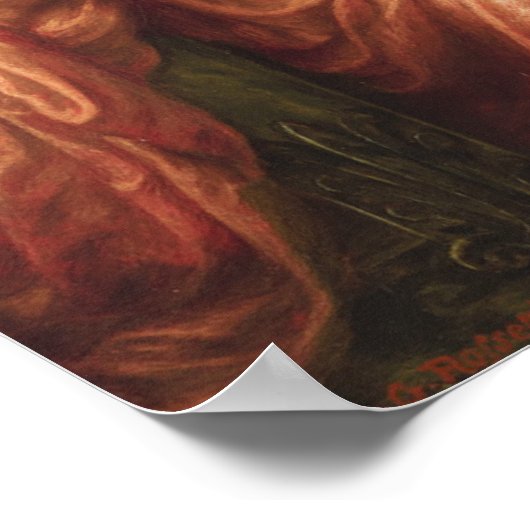 Rossetti Roman Harp Player Poster (Ecke)