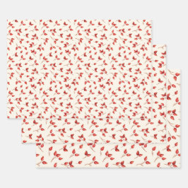 Rosships in Aquarellfarbe Winterweihnachtsfest. Geschenkpapier Set