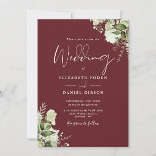 Rossholz Rosa Grünzeug Blätter Monogramm Hochzeit Einladung