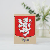 Rossi Family Heraldic Shield Postkarte (Stehend Vorderseite)