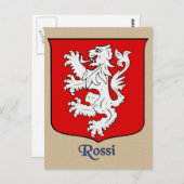 Rossi Family Heraldic Shield Postkarte (Vorne/Hinten)
