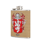 Rossi Heraldischer Schild mit Helm und Mantle Flachmann (Links)