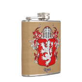 Rossi Heraldischer Schild mit Helm und Mantle Flachmann (Rechts)