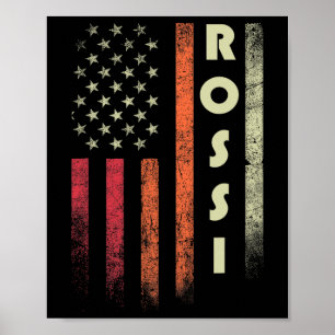 Rossi Nachname Lustig Retro Vintage Geburtstag Ame Poster