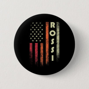 Rossi Surname Funny Retro Vintag Geburtstag Amerik Button