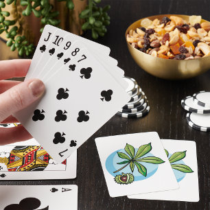 Rosskastanienblatt und Kastanie Spielkarten