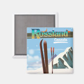 Rossland Canada Reiseplakat. Magnet (Vorderseite/Rückseite)