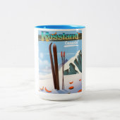 Rossland Canada Reiseplakat. Zweifarbige Tasse (Mittel)