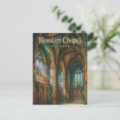Rosslyn-Kapelle Schottland Postkarte (Stehend Vorderseite)