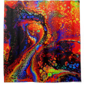 Rosso Corsa, Navy Blue, Emerald Acryl-Malerei Duschvorhang (Vorderseite)