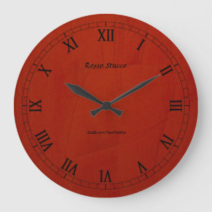 Rosso Stucco-Fauxfinish-Rundwanduhr Große Wanduhr