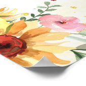 Rosssonnenblumen Geburtstagsfeier Begrüßungszeiche Poster (Ecke)