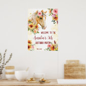 Rosssonnenblumen Geburtstagsfeier Begrüßungszeiche Poster (Küche)