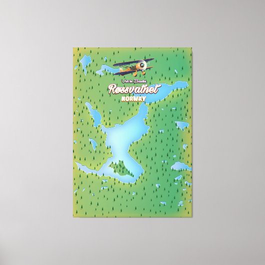 Røssvatnet Norwegen Seekarte Kunstdruck. Leinwanddruck (Vorderseite)