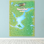 Røssvatnet Norwegen Seekarte Kunstdruck. Leinwanddruck (Insitu (Holzboden))