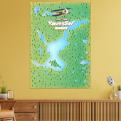 Røssvatnet Norwegen Seekarte Kunstdruck. Leinwanddruck (Insitu (Wohnzimmer))