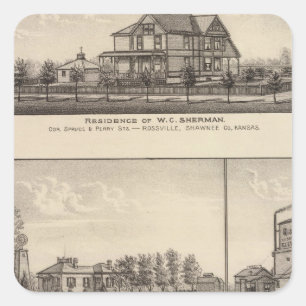 Rossville, Kansas Quadratischer Aufkleber