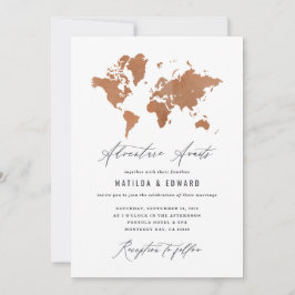 Rost Aquarell Weltkarte Hochzeitreise