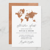 Rost Aquarell Weltkarte Hochzeitreise (Vorne/Hinten)