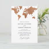 Rost Aquarell Weltkarte Hochzeitreise (Stehend Vorderseite)