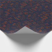 Rost-Blätter und Äste auf dunkelblau B Geschenkpapier (Ecke)