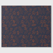 Rost-Blätter und -niederlassungen auf dunkelblauem Geschenkpapier (Flach)