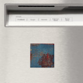 Rost-blaues Muster Hintergrund Magnet (In Situ (Geschirrspüler))