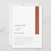 Rost, Burnt Orange, Fall Minimalistische Hochzeit Einladung (Vorderseite)