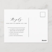 Rost + elegante weiße Hochzeitsantwort Postkarte (Rückseite)