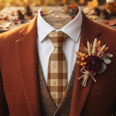 Rost-Erbe-Weizen-Gingham-Muster Krawatte