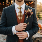 Rost-Erbe-Weizen-Gingham-Muster Krawatte