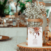 Rost Florals Namen der Sitzkarte Tischnummer Karte