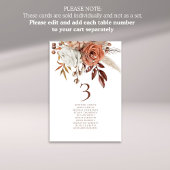 Rost Florals Namen der Sitzkarte Tischnummer Karte