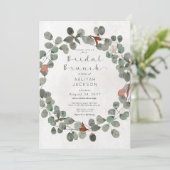 Rost & Green Eucalyptus Moderner Bridal Brunch Einladung (Stehend Vorderseite)