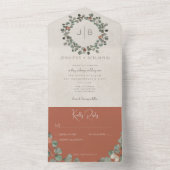 Rost & grüner Eukalyptus Moderne Kein Abendessen All In One Einladung (Innen Boden)