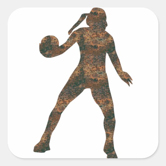Rost Handballerin Aufkleber (Vorderseite)