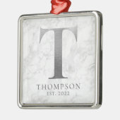 Rost-Metall-Silber-Monogramm T-Marmor Ornament Aus Metall (Links)